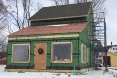 Habitat Home with roof nearing completion
