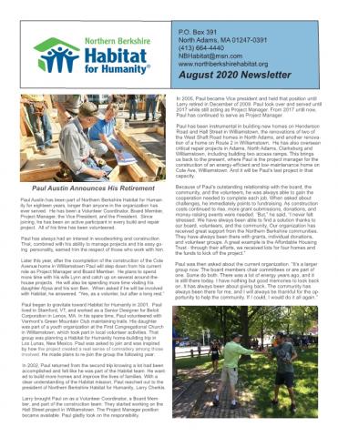 August Newsletter Page 1