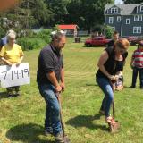 Neil and Megan breaking ground