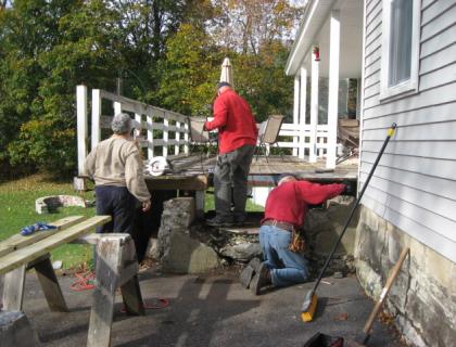 Replacing a set of stairs to the main entrance to a house on Brooklyn Street.