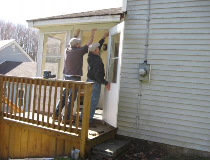 porch handrail installation